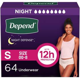 Kimberly-clark Corp. 445029275252 Depend Night Defense Adult Diapers Women Overnight Small Blush 64 Count 4x16