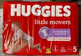 49680 Kimberly Clark Corp Huggies Little Movers Diapers Size 5 Jumbo Pack 60 Ct