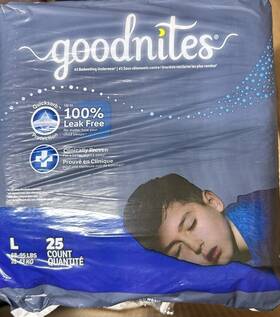 53359 Kimberly Clark Corp Goodnites Youth Pants For Boys Size Lg 68-95 Lbs. 25 Count