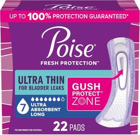 58367 Kimberly-clark Corp. Poise Ultra Thin Incontinence And Postpartum Pads For Bladder Leaks 7 Drop