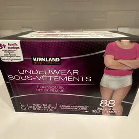 Kirkland Signature 096619160693 Womens Incontinence Underwear Large 38 - 44 In 88 Ct New