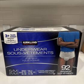 Kirkland Signature 096619261420 Mens Protective Underwear S/m 26 - 37 In 92 Count New