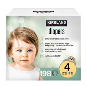1805971 Kirkland Signature Diapers Size 4 22-37 Pounds 198 Count