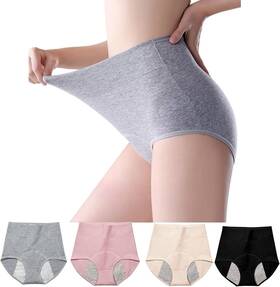Kmslo-1 Kmslo 744110040005 Womens Washable Incontinence Underwear 4 Pack Leakproof Ladies Panties High Wa