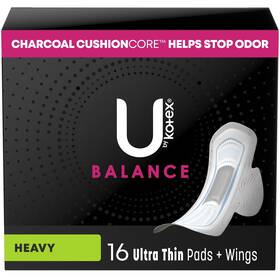Kotex 036000548990 U By Balance Ultra Thin Pads With Wings Heavy Absorbency