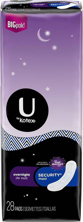 10036000010425 Kotex Natural Balance Overnight Maxi 28 Count Pack Of 1