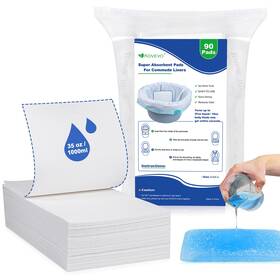 Kovevo 729379903919 90 Pcs Commode Absorbent Pads For Bedside Toilet Chair Bucket Liners