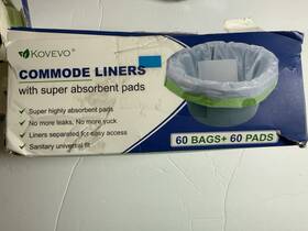 Aycl001 Kovevo 60 Pack Commode Liners With Absorbent Pads Portable Toilet And Pad