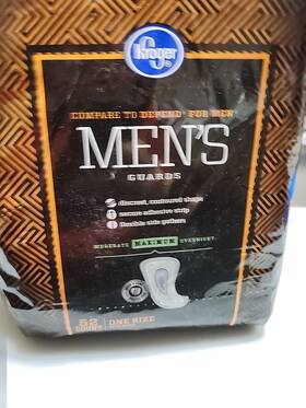Kroger 041260002250 Incontinence Guards For Men 45 Count One Size Maximum Overnight 1 Pack Opened
