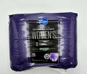 Kroger 041260010217 Krogers Women S Incontinence Underwear Maximum Absorbency Overnight 16 Pk Sz Lg
