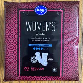 Kroger 041260012730 6 Pack - Womens Pads Moderate Absorbency Bladder Protection 20 Ct Each