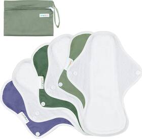 L3wsd-nyglgm-1 Langsprit Reusable Sanitary Medium Pack Of 6 Light Green Dark Purple