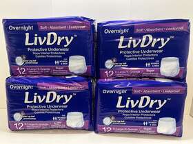 Livdry 445042356389 48 Pack Adult Xl Incontinence Underwear Overnight Comfort Absorbency