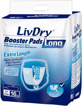 Livdry 695637305637 Incontinence Booster Pads By Extra Absorbent Protection For Adults Un