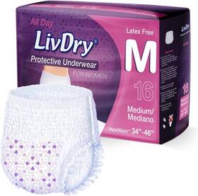 Livdry 705353315589 M Adult Diapers Women Overnight Ultimate Max Absorbency All Day Or Nigh