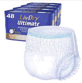Livdry 744110506822 Ultimate Xl Adult Incontinence Underwear High Absorbency 48-pack