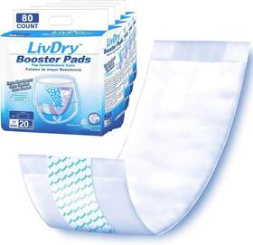 Livdry 850019521023 Incontinence Booster Pads Use With Adult Diapers For 80 Count White