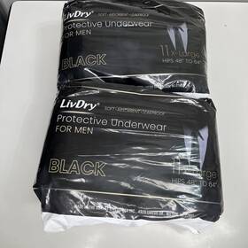 Livdry 850019521184 Mens Adult Incontinence Underwear Premium Black Ultimate X-large 22 Total