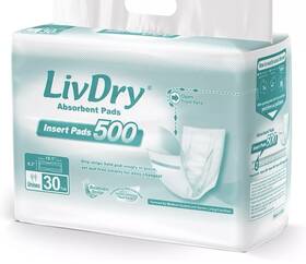 Livdry 892684001158 High Absorbency Breathable Incontinence -30 Pads For Adults Unisex