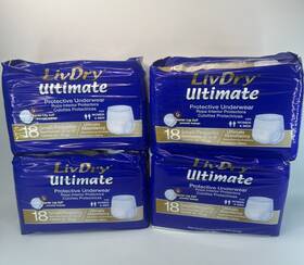 Livdry 892684001448 4 X 18 72 Ultimate Adult Incontinence Underwear High Absorbency - Small