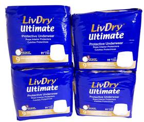 Livdry 892684001974 36 Pack Ultimate 3xl Incontinence Underwear Waists 72 Inch -92 Latex Free