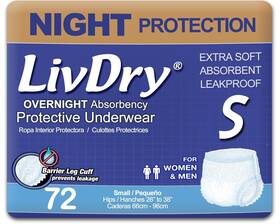 Ldu072sms Livdry Adult S Incontinence Underwear Overnight Comfort Absorbency Leak Pro