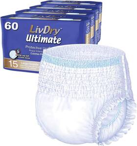 Liv060ul Livdry Ultimate Adult Protective Underwear Super Absorbent Disposable- 60 Count