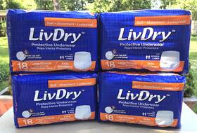 Liv072 Livdry Overnight Adult Incontinence Protective Underwear 72 Count Large Extra