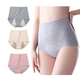 Lmaray 230084993700 3 Pack Womens Incontinence Underwear Washable Double Elastic High Waist Adul