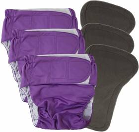 Lmaray 347172740921 3 Pack Adult Cloth Diapers With Oversized Diaper Inserts Tpu Waterproof Nont