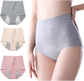 Sla34-1 Lmaray 3 Pack Womens Incontinence Underwear Washable Double Elastic High Waist Adult