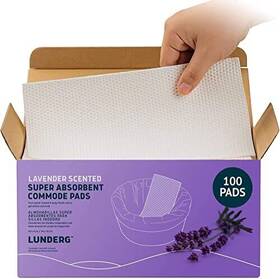 Lunderg 781584590773 Lavender Scented Super Absorbent Commode Pads - Value Pack 100 Count For Be