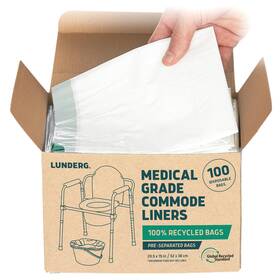 Lunderg 850040724653 Recycled Commode Liners - 100 Environment Friendly Portable Toilet Bags Med