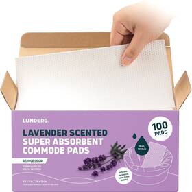 Lunderg 850040724998 Lavender Scented Super Absorbent Commode Pads - Value Pack 100 Count For Be