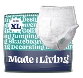 Made For Living 861078359123 Size Xl 48-62 Inch Incontinence Underwear Women And Men Ultimate Absorben