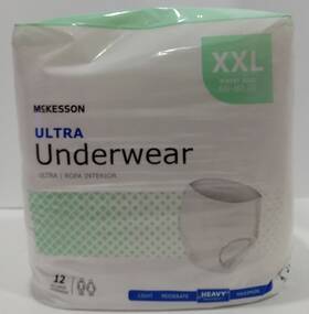 Mckesson 061247919056 Ultra Adult Absorbent Underwear Pull On Xxl Heavy Absorbency 12 Ct