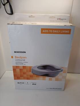 146-rtlpc23212 Mckesson Contoured Bedpan 4-1/4 Inch Polyethylene Gray 1 Each