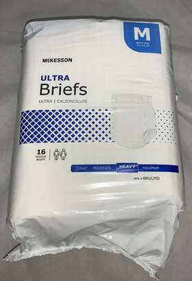 Mckesson 612479190214 16 Pack Disposable Heavy Absorbency M Medium Briefs Diapers Tab