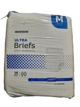 Mckesson 612479190221 16 Ultra Heavy Absorbency Adult Disposable Brief Diapers M Tab Closure