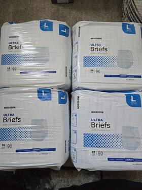 Mckesson 612479190245 Ultra Heavy Absorbency Adult Disposable Brief Diapers L Tab Closure 72