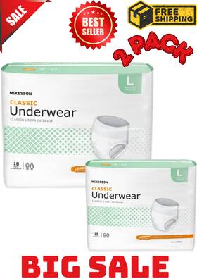Mckesson 612479190382 Classic Large Incontinence Pants - Case Of 72 2 Pack