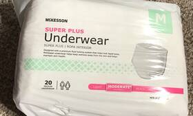 Mckesson 612479190412 Super Plus Underwear 20 Medium Moderate New