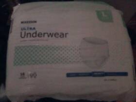 Mckesson 612479190535 Pull-on Disposable Underwear Large Ultra Absorbency - Pack Of 18