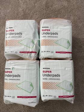Mckesson 612479190719 4-pkgs 10 Moderate Absorbency Adult Bed Pad Disposable Underpads 30 Inch