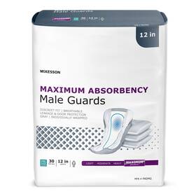 Mckesson 612479271302 Male Incontinent Pad Contoured 12 Inch Padmg 30 Ct