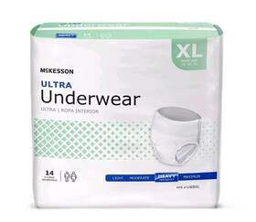Mckesson 700191939522 Ultra Adult Absorbent Underwear Xl 58-68 Inch Heavy Abs 112ct