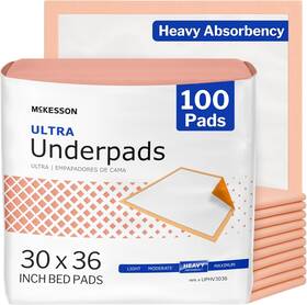 Mckesson 711181556711 Underpads Disposable Bed Pads 30 Inch X 36 100 Count Heavy Absorbency