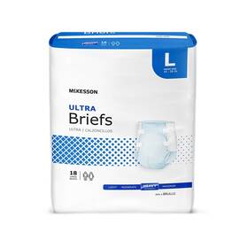 Mckesson 727908140651 Ultra Briefs Incontinence Heavy Absorbency Large 18 Count 4 Pac