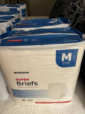 Br30643 Mckesson Super Moderate Absorbency Adult Disposable Cloth Brief Diapers M 16 Ct