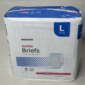 Br30644 Mckesson Super Moderate Absorbency Adult Disposable Cloth Brief Diapers L 72 Ct